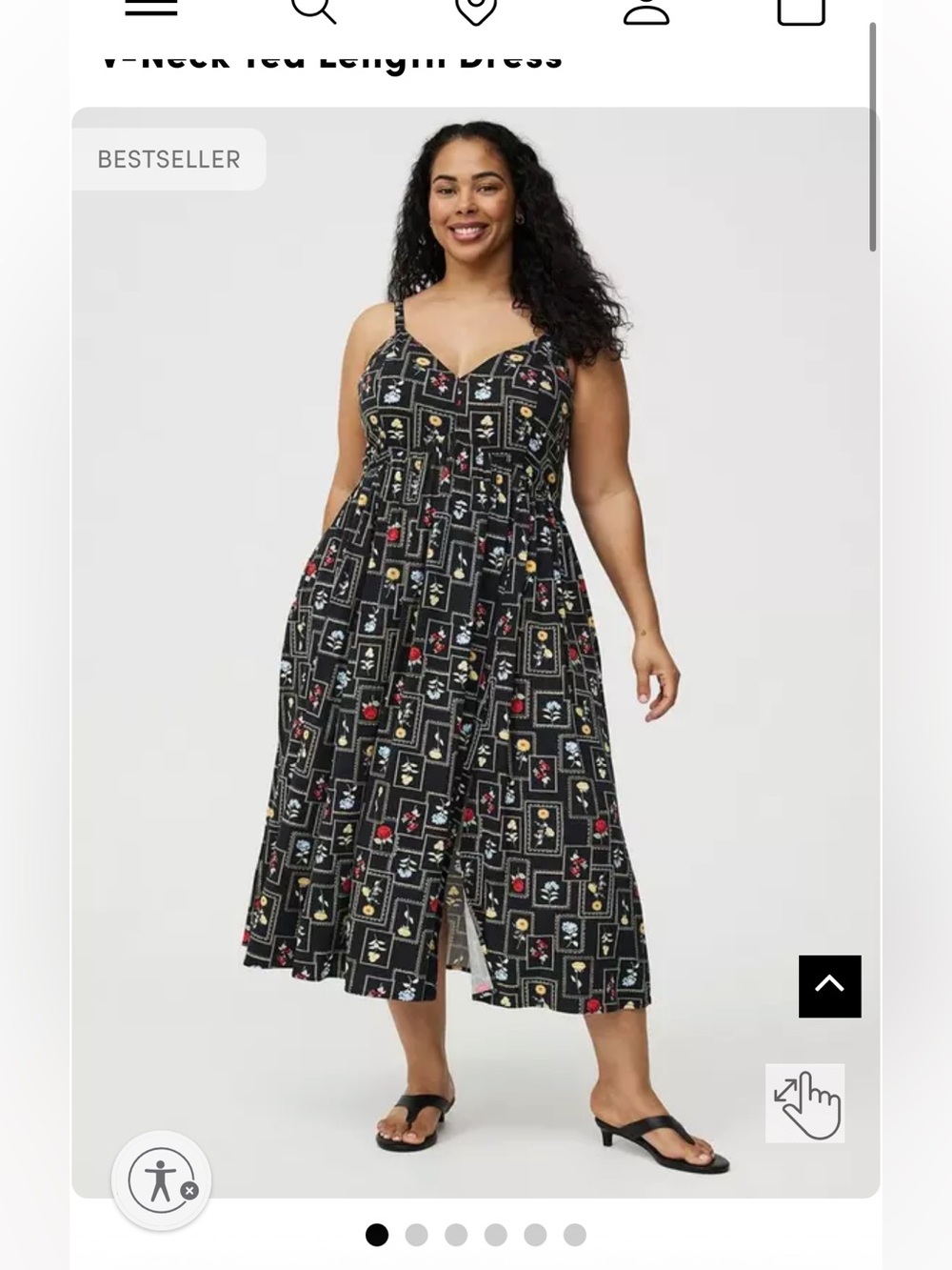 Torrid framed floral print v-neck tea length 0 NWT